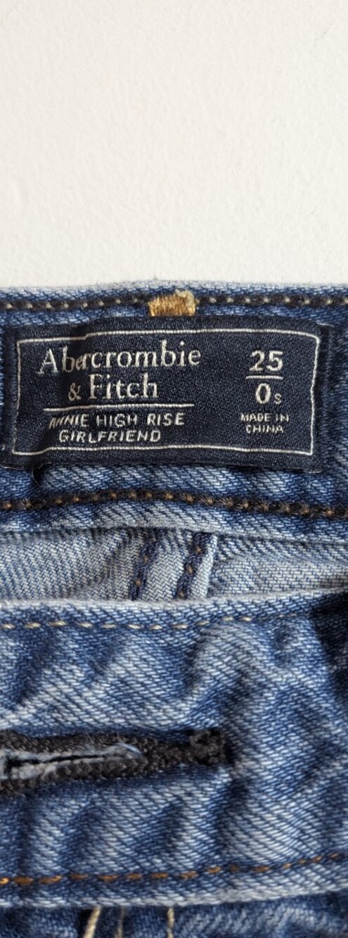 Abercrombie & Fitch Annie High Rise Girlfriend Jeans Distressed Size 25/0S EUC - Picture 9 of 12